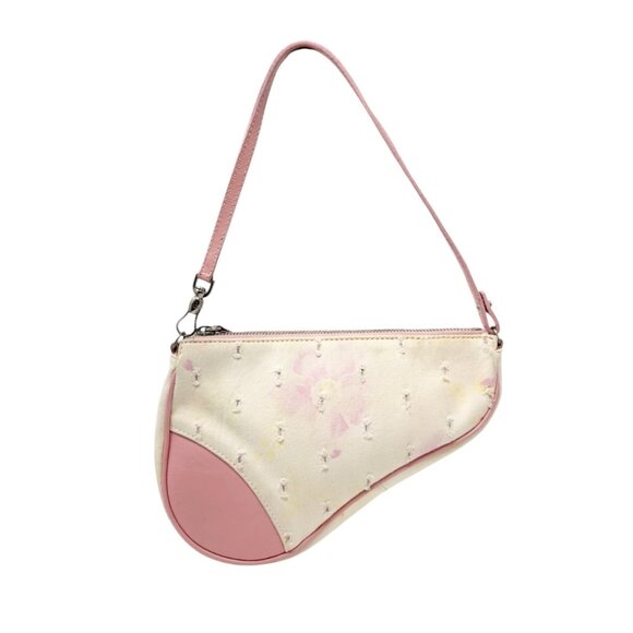 Christian Dior Vintage 2003 Distressed Floral Denim Mini Saddle Bag [106219] - Picture 5 of 15